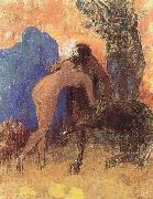 Odilon Redon Struggle Between Woman and a Centaur oil on canvas